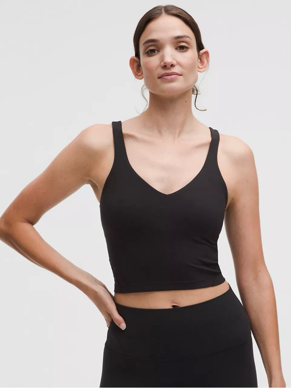Lululemon Align Tank Top Bra Black Size 4 Small S Light Support Workout Train